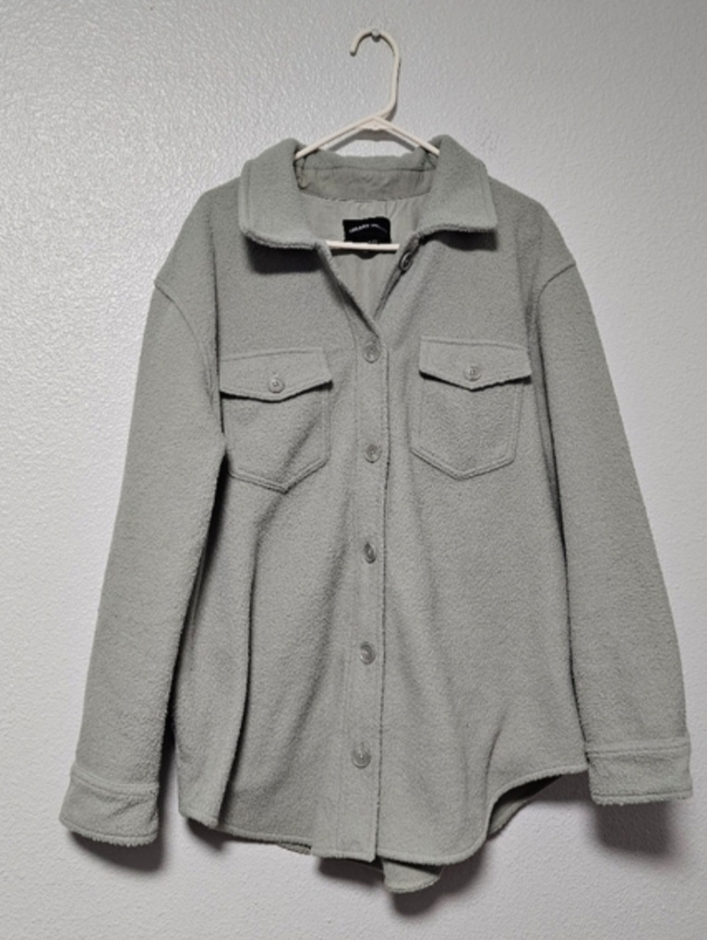 Hilary Radley Light Gray Button-Front Shacket Sz XL - Picture 2 of 10